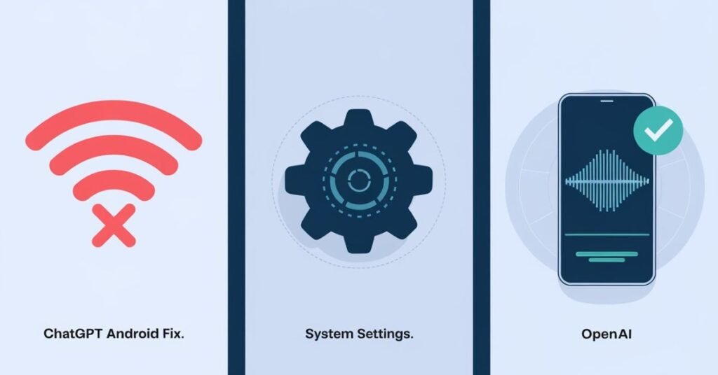Step-by-step infographic guide to fixing AI voice interface crashes on Android.