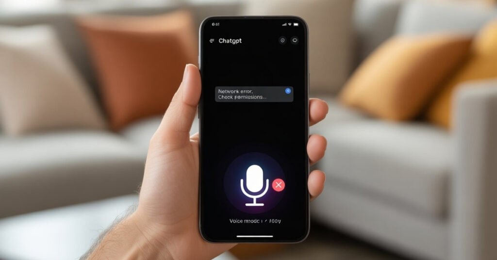 Troubleshooting ChatGPT voice mode not working on Android due to network connection issues.