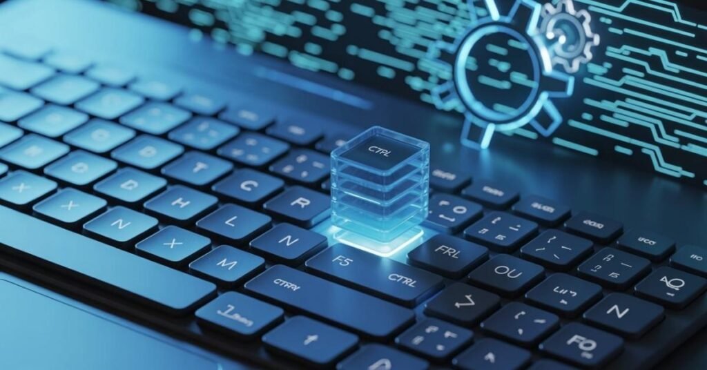 Close-up of computer keyboard highlighting Ctrl and F5 keys for a hard refresh to fix ChatGPT errors.