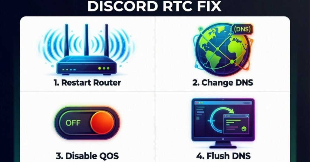 Step-by-step guide showing how to fix Discord voice connection and RTC issues.