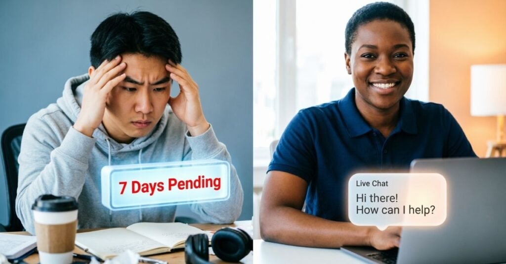 Freelancer using Payoneer live chat support to fix verification pending for 7 days issue