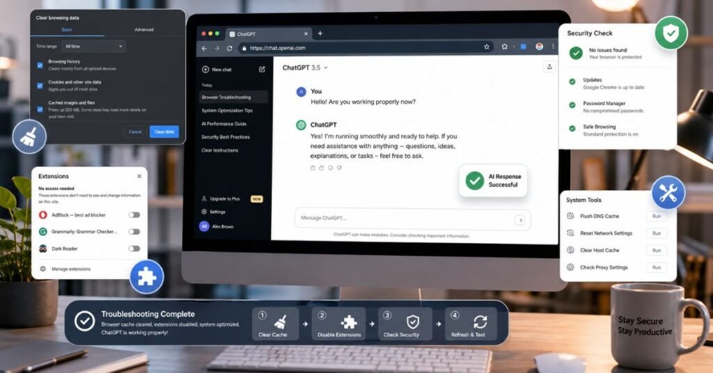 Fixing the Error in Message Stream problem using browser troubleshooting steps.